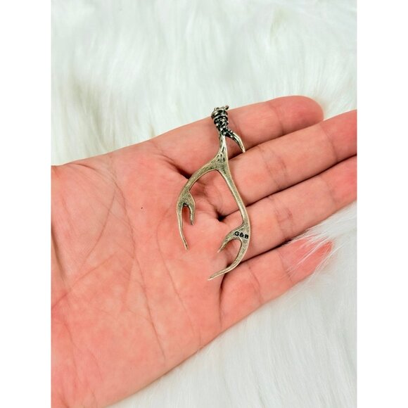 Signed G&B Deer Horn Pendant - Picture 3 of 5